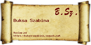 Buksa Szabina névjegykártya